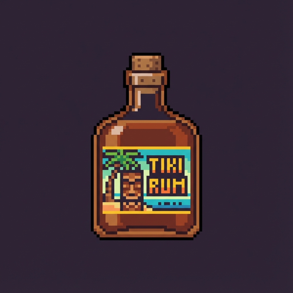 8-bit Tiki Rum Bottle